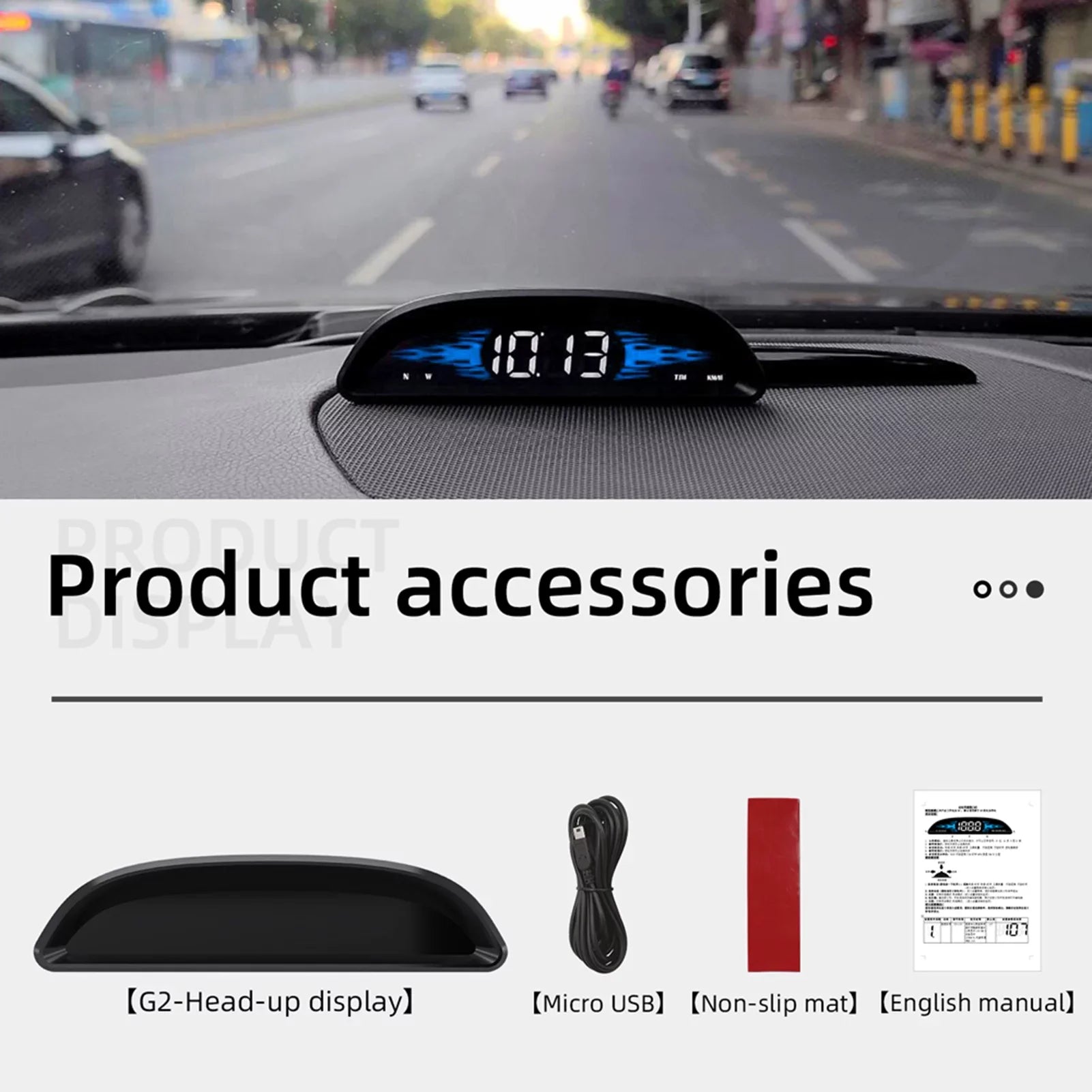 Nebublu Head-Up Display GPS Speedometer, Digital Dual System Screen, Speed/Time/Direction, Vehicle Overspeed Alarm
