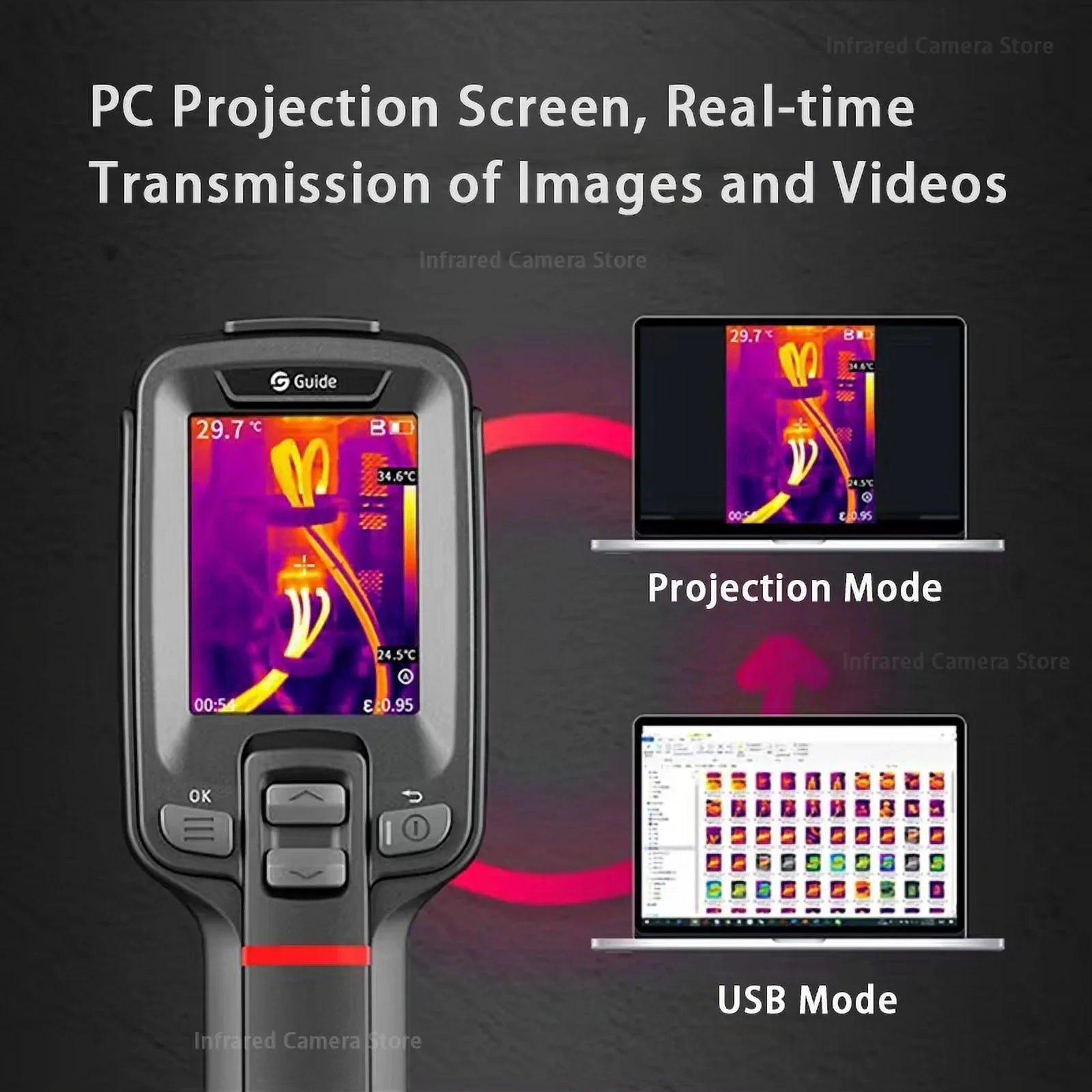 Guide PC210 Thermal Camera Infrared Thermal Imager for PCB Circuit HVAC Inspection Electrical Car Repair Thermographic Camera