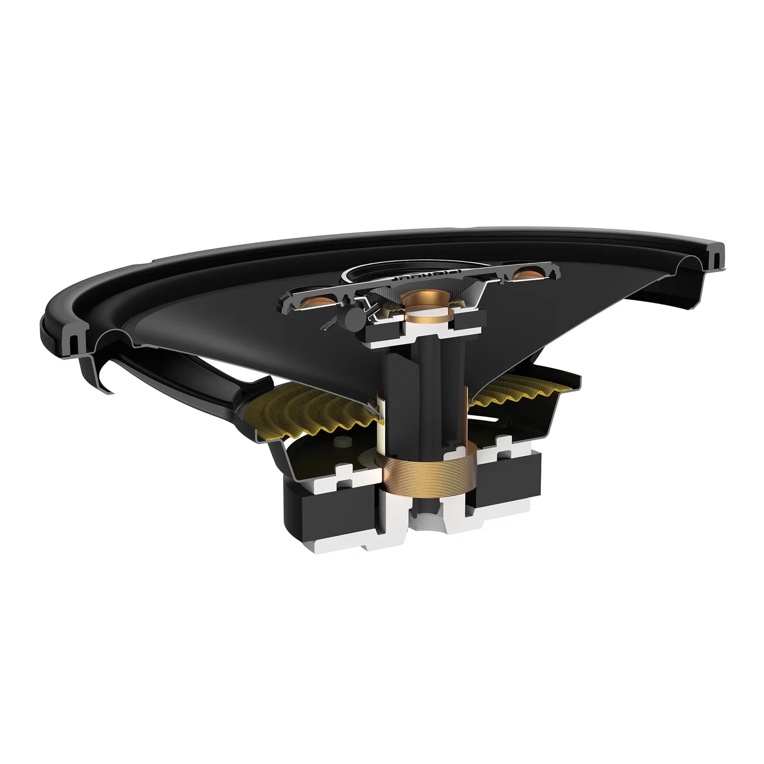 Pioneer TS-A6881F 6-In. x 8-In. 350-Watt 4-Way Full-Range Coaxial Speakers Black and Gold, Max Power 2 Pack, TS-A6881F