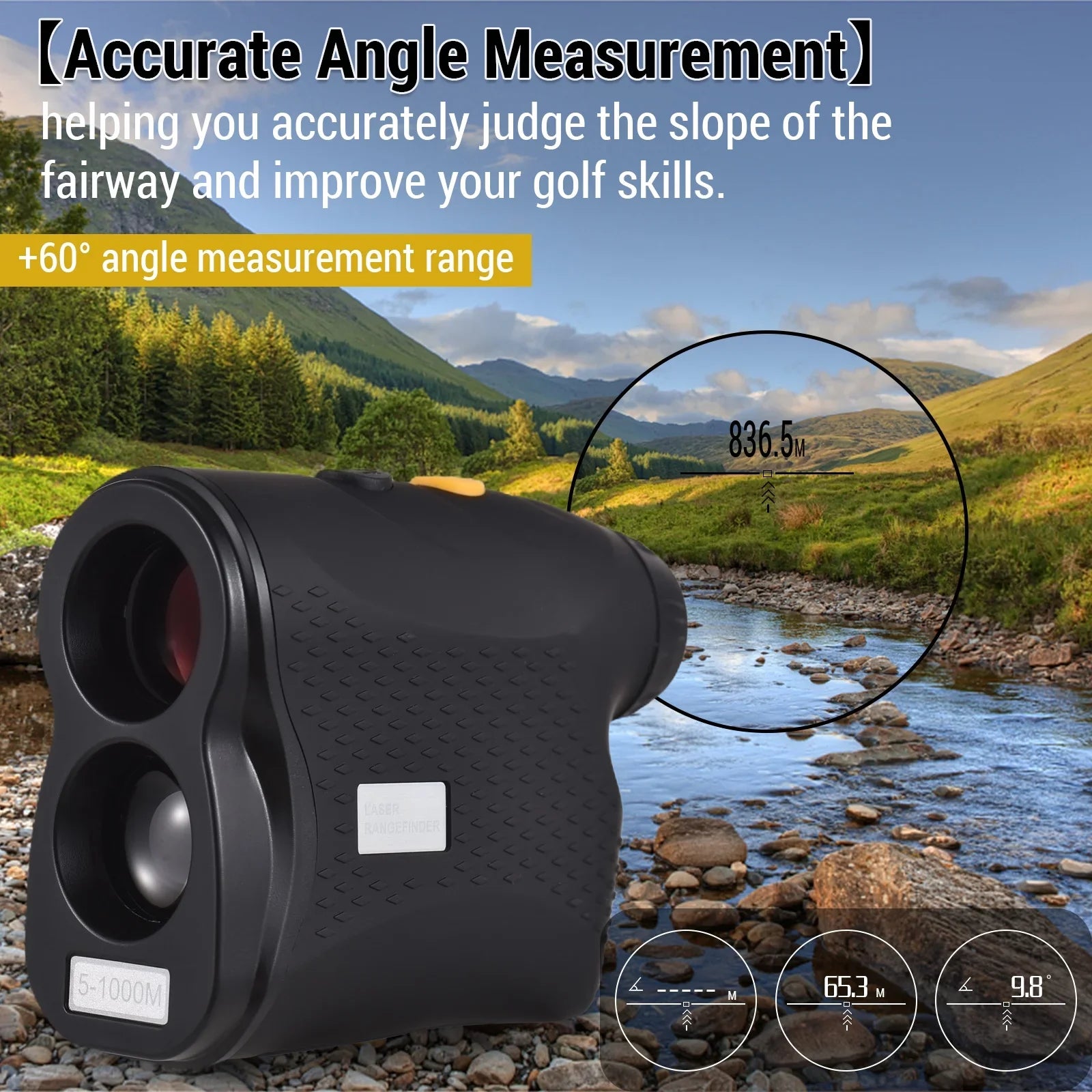 moobody Digital Measurement Rangefinders, Monocular Telescope with 600M / 800M / 1000M , Perfect for