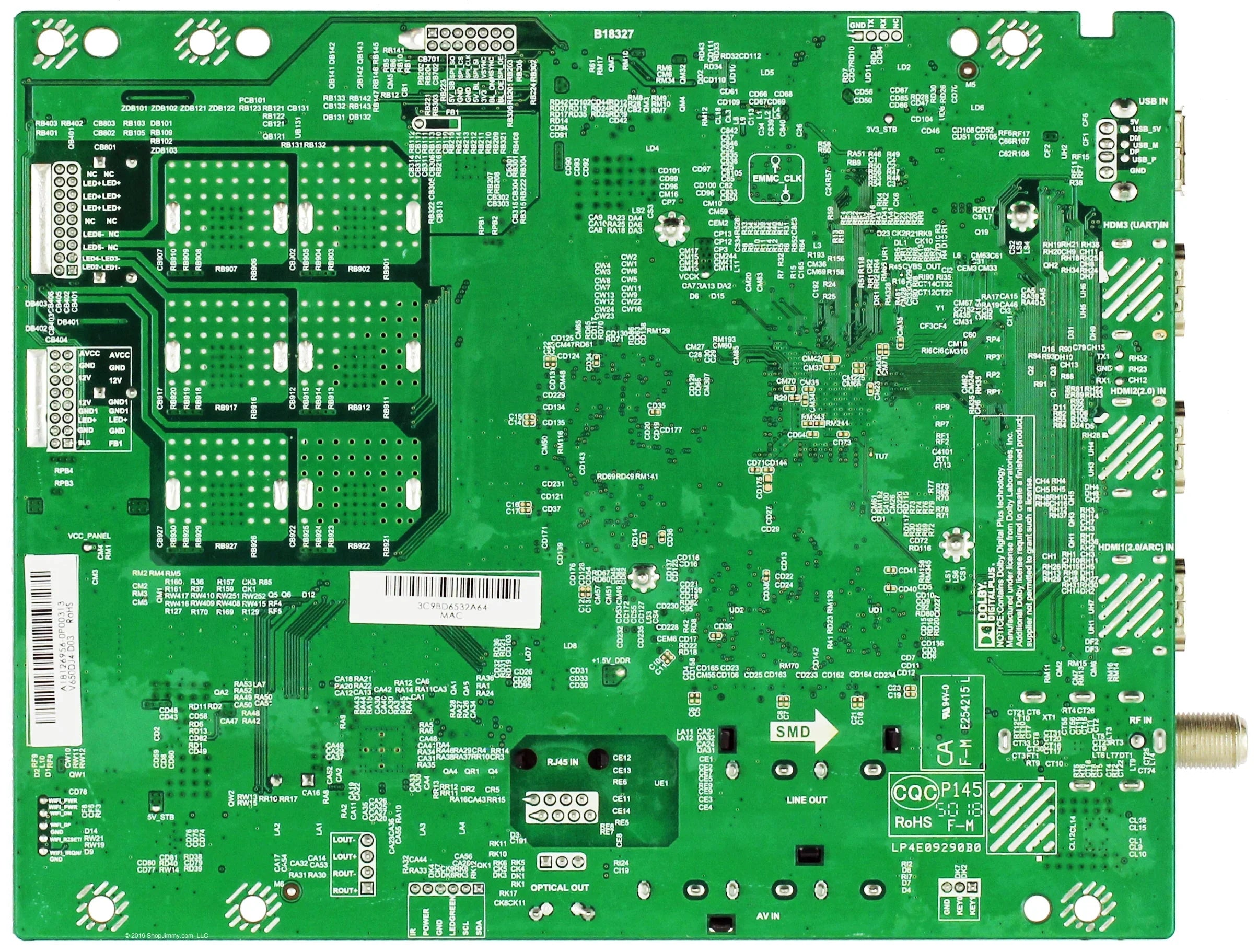 Vizio 6M03A0000S00J Main Board for V655-G9 (LINIYBKV Serial)