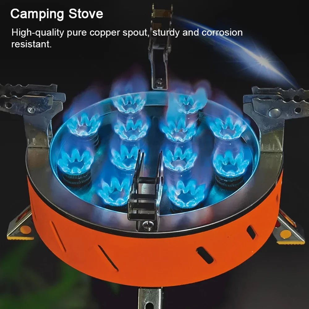 ZYZY 12- Camping Stove, Windproof and High-Power Gases Stove - Outdoor Furnace for Camping