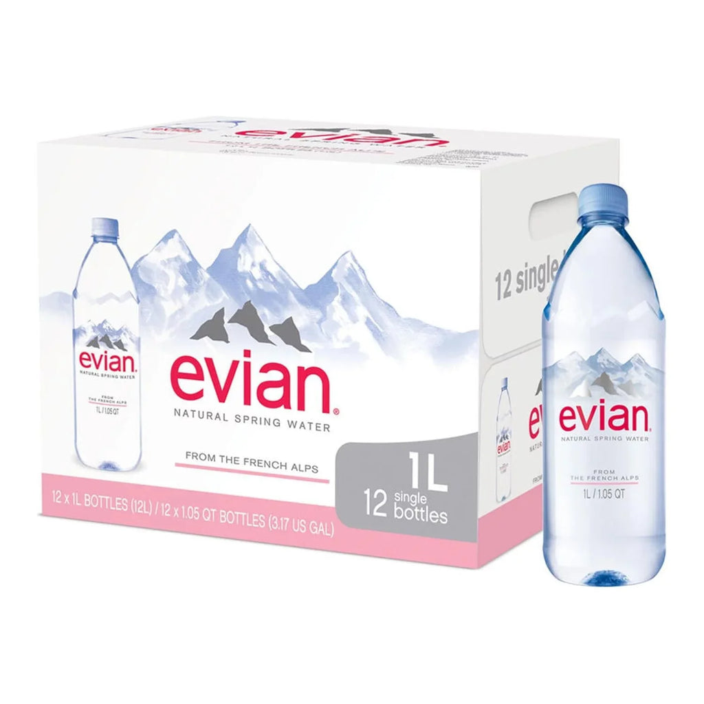 Evian Natural Spring Water 1 L, 12 pk. A1