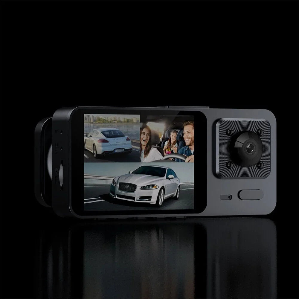 Onemayship 1080P 3 Lens Car DVR Dash Cam Front Rear Inside Camera Video Recorder G-Sensor