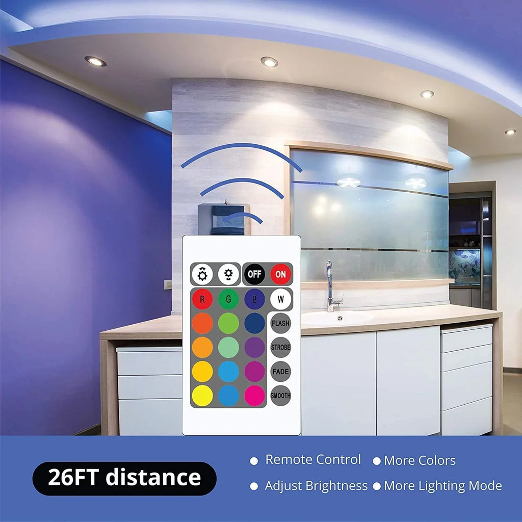WBM Smart LED Color Changing Strip Light For Bedroom, App Remote Control, 32.8 Ft