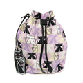 Pre-Owned Miu Miu CANAPA CATS Drawstring Bag 5RM014 Women's Leather,Cotton Pouch Black,Light Purple,Multi-color (Good)