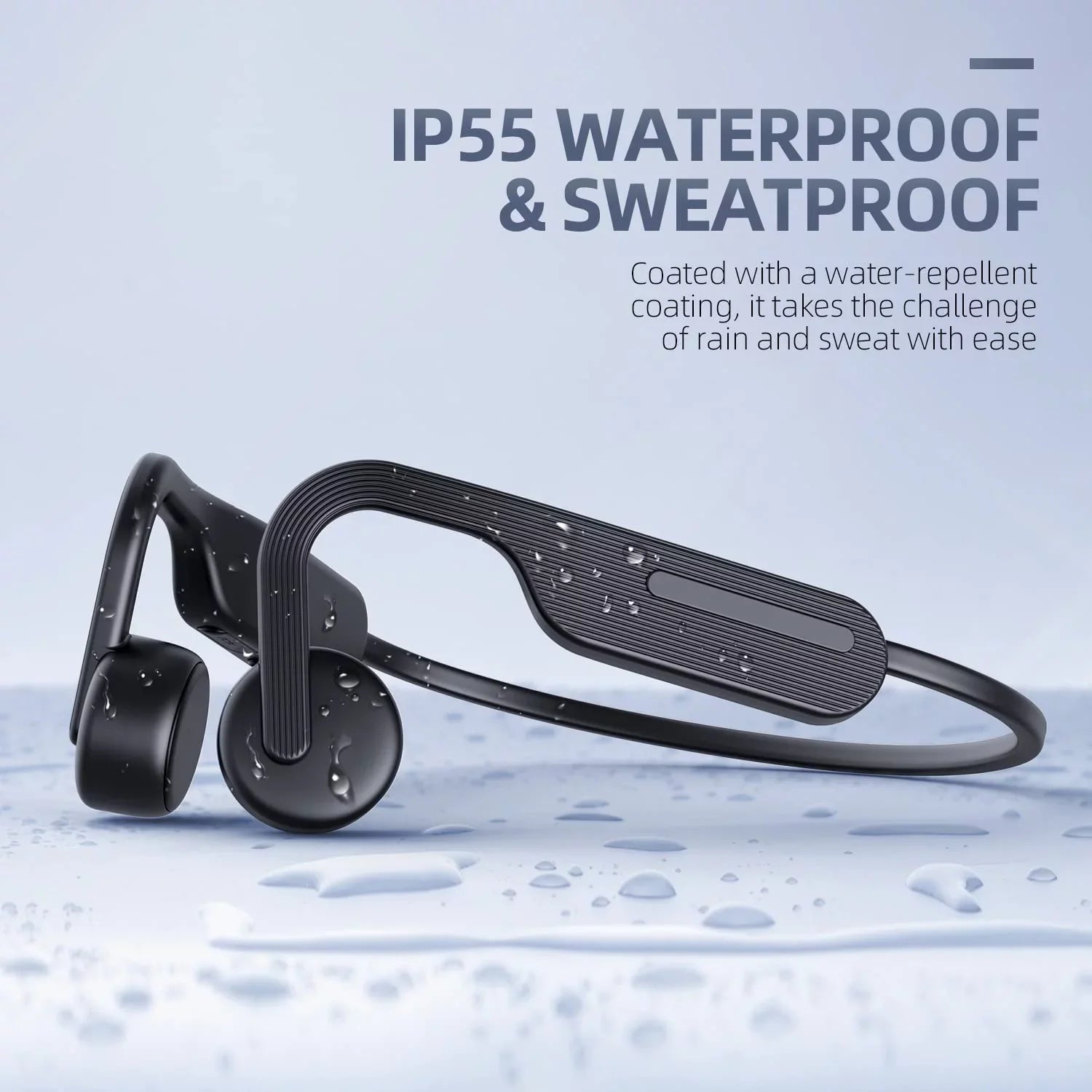 Bone Conduction Headphones, Open Ear Headphones, Bluetooth 5.0 Sports Wireless Earphones, Sweat Strong Headset for Running, Cycling, Hiking, Driving