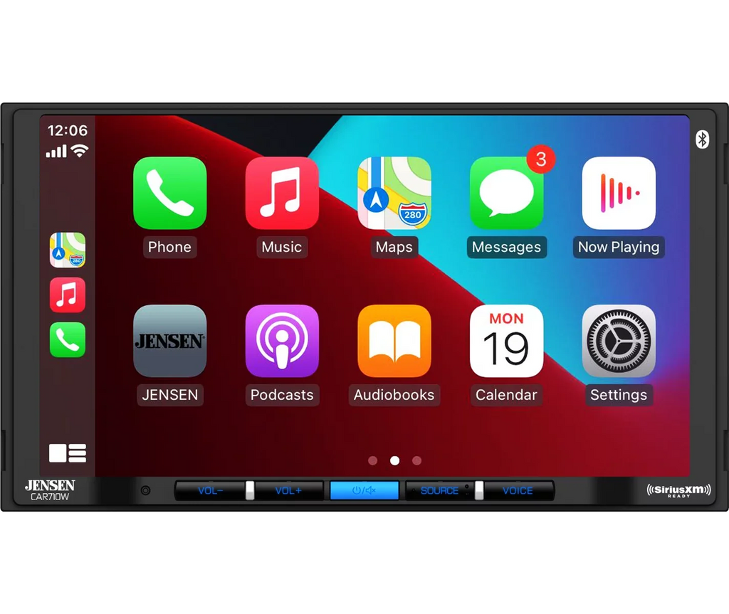 Jensen CAR710W 7” Mechless Multimedia Receiver with Wireless and Wired Apple CarPlay l Wireless and Wired Android Auto l SiriusXM-Ready l Built-in Bluetooth | USB Input with Charging