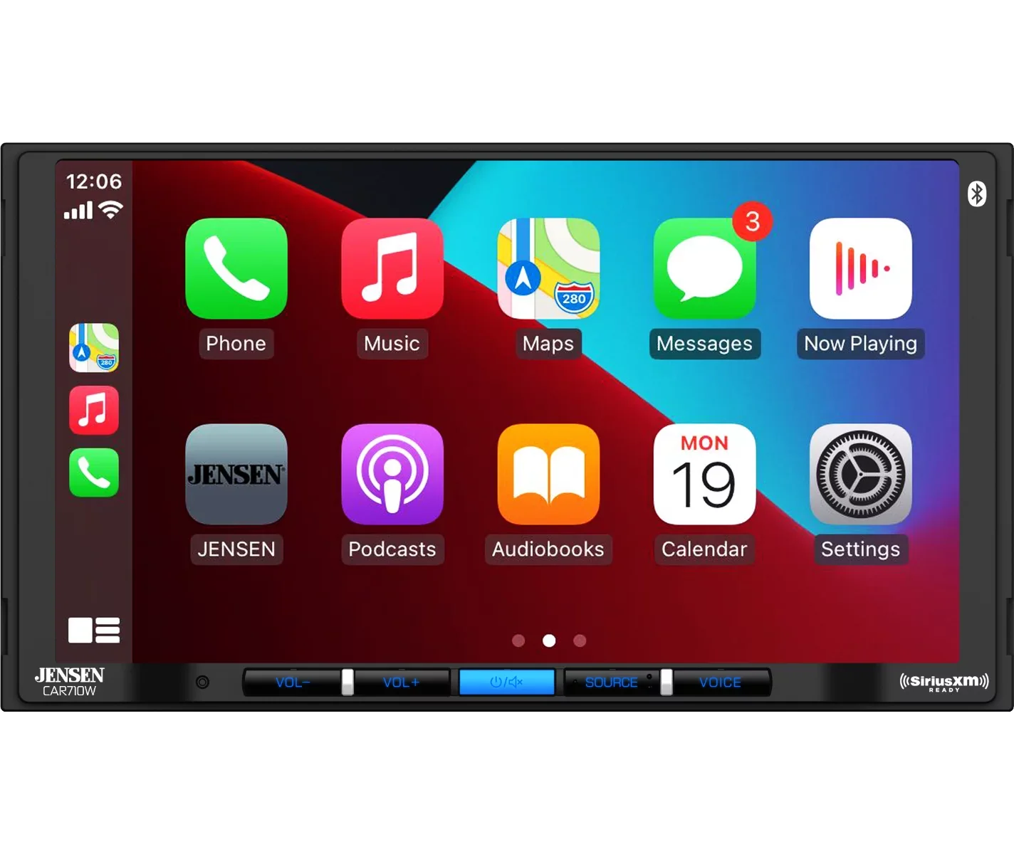Jensen CAR710W 7” Mechless Multimedia Receiver with Wireless and Wired Apple CarPlay l Wireless and Wired Android Auto l SiriusXM-Ready l Built-in Bluetooth | USB Input with Charging