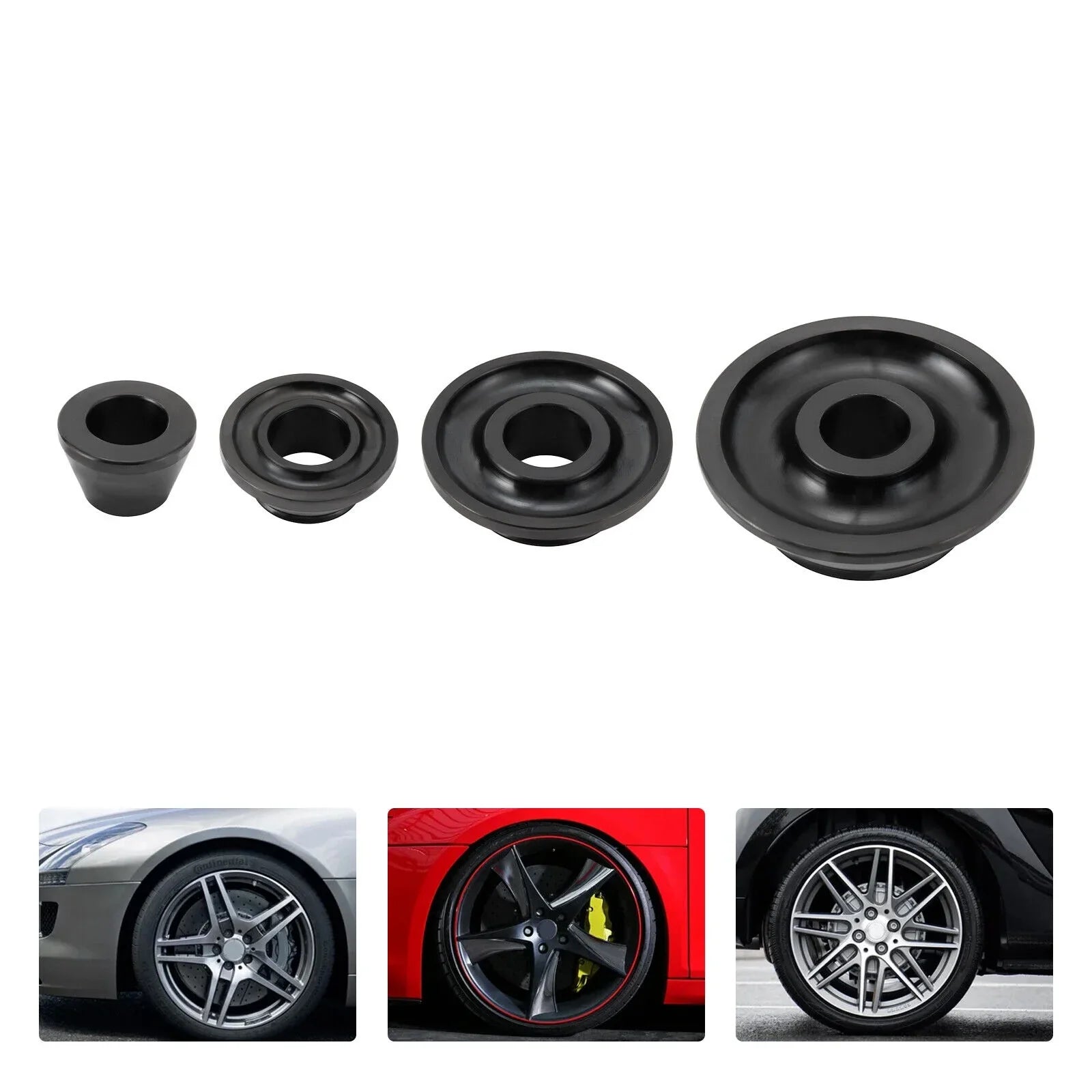 4 Sizes Tire Balancer Cones Kit 36mm Wheel Balancer Adapter Cones 45-gauge Steel