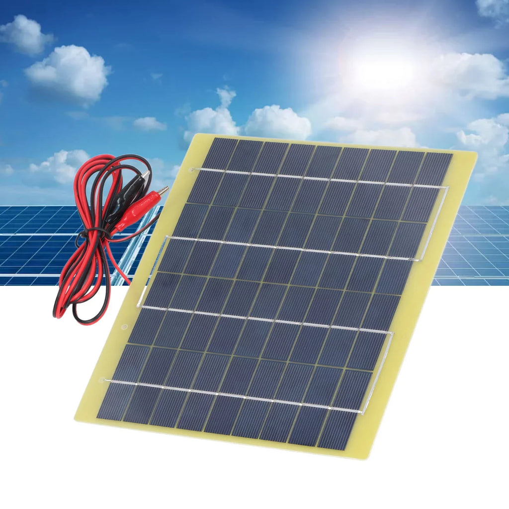 Qulable Solar Panel Polysilicon Material Low Light Efficiency Lightweight Portable Solar Charger for Charging 12V Battery 5W 18V