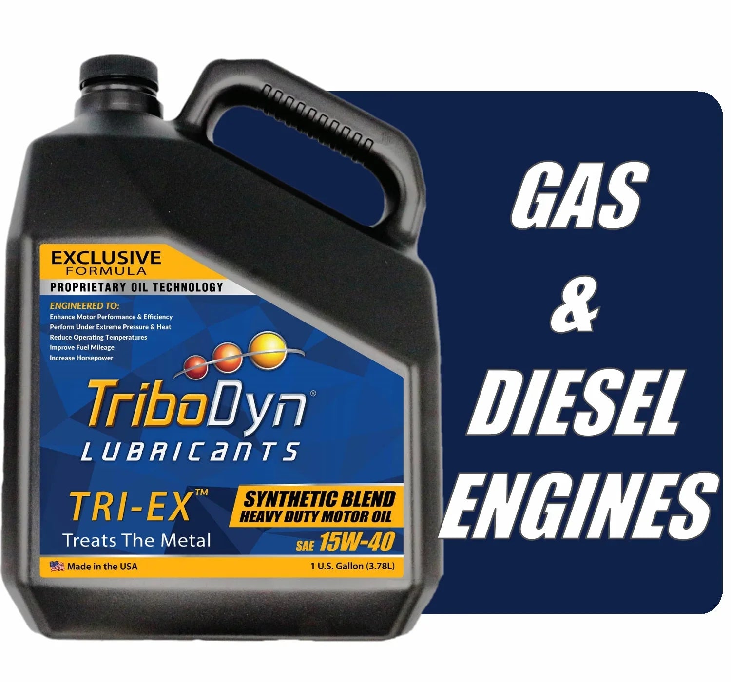 TriboDyn TRI-EX Synthetic Blend 15W40 Diesel Oil - Gallon Bottle