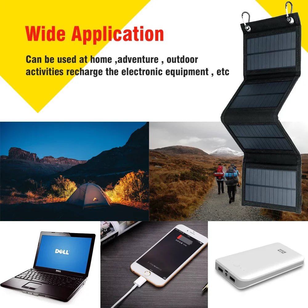DFITO 80W USB Solar Panel Kit, Folding Power Bank, Portable Sun Power Solar Panel Charger for Outdoor Camping Hiking Phone Charger