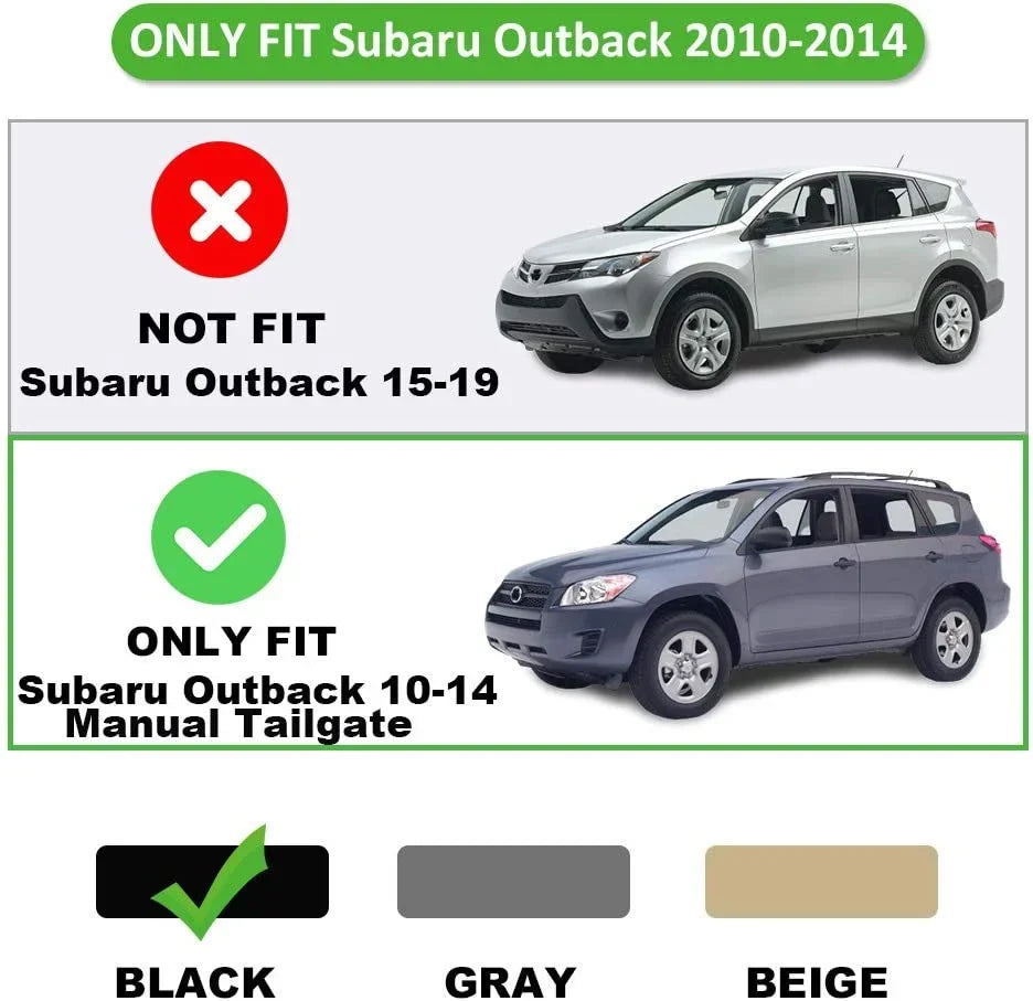 Fit 2010-2014 Subaru Outback Retractable Cargo Coating for 2010 2011 2012 2013 2014 Subaru Outback Manual Tailgate Wagon Accessory Rear Trunk Privacy Shield Shade, Black