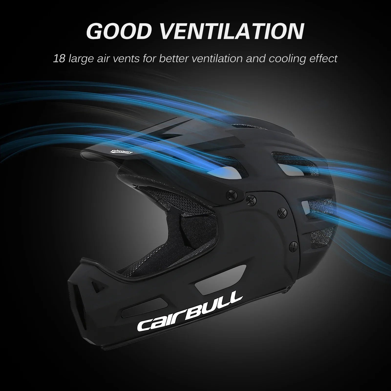 CAIRBULL Full Face Bike Helmet Adult Cycling Helmet with Detachable Chin Guard and Visor for Mountain Biking