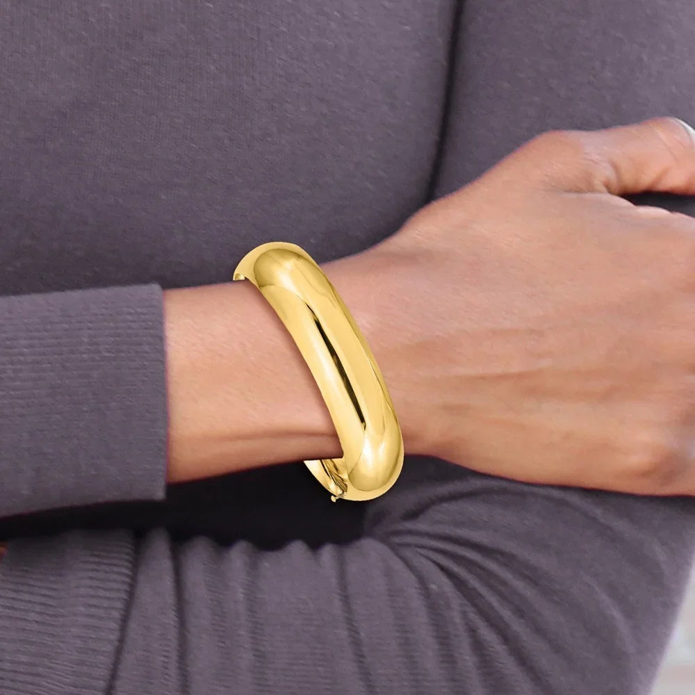 14k 11/16 Oversize High Polished Hinged Bangle Bracelet QHP11/16O