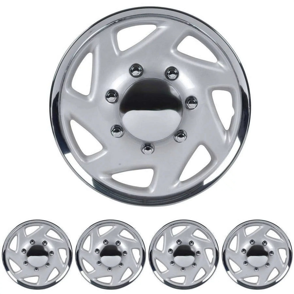 BDK Ford E-Series Style Hubcaps Wheel Protection 16" Chrome Replica Protection 4 Pieces