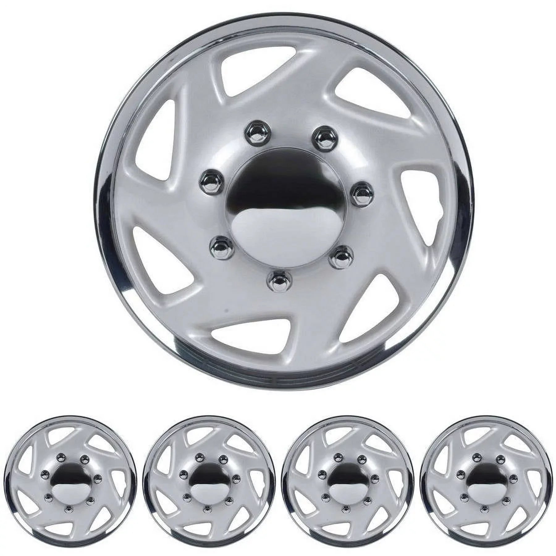 BDK Ford E-Series Style Hubcaps Wheel Protection 16" Chrome Replica Protection 4 Pieces