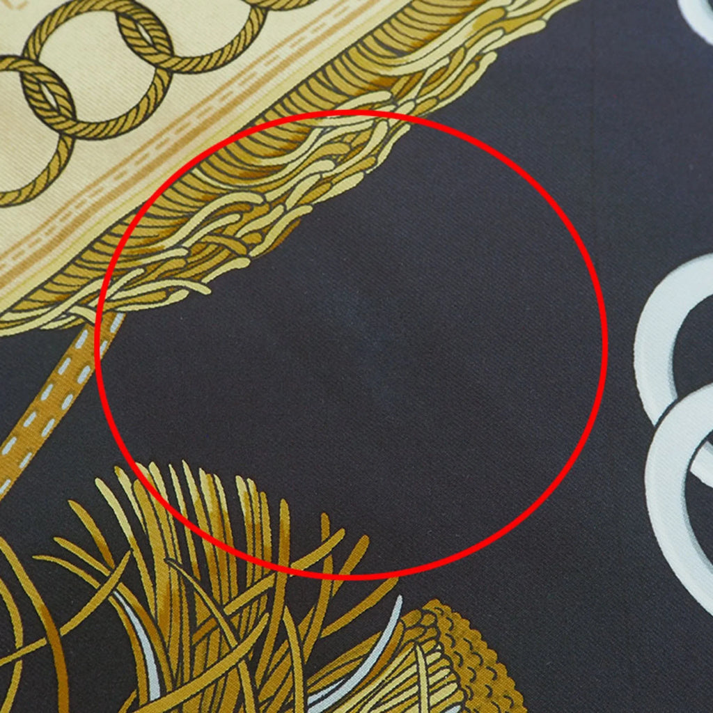 Pre-Owned Hermes Silk Scarf Black (Good)