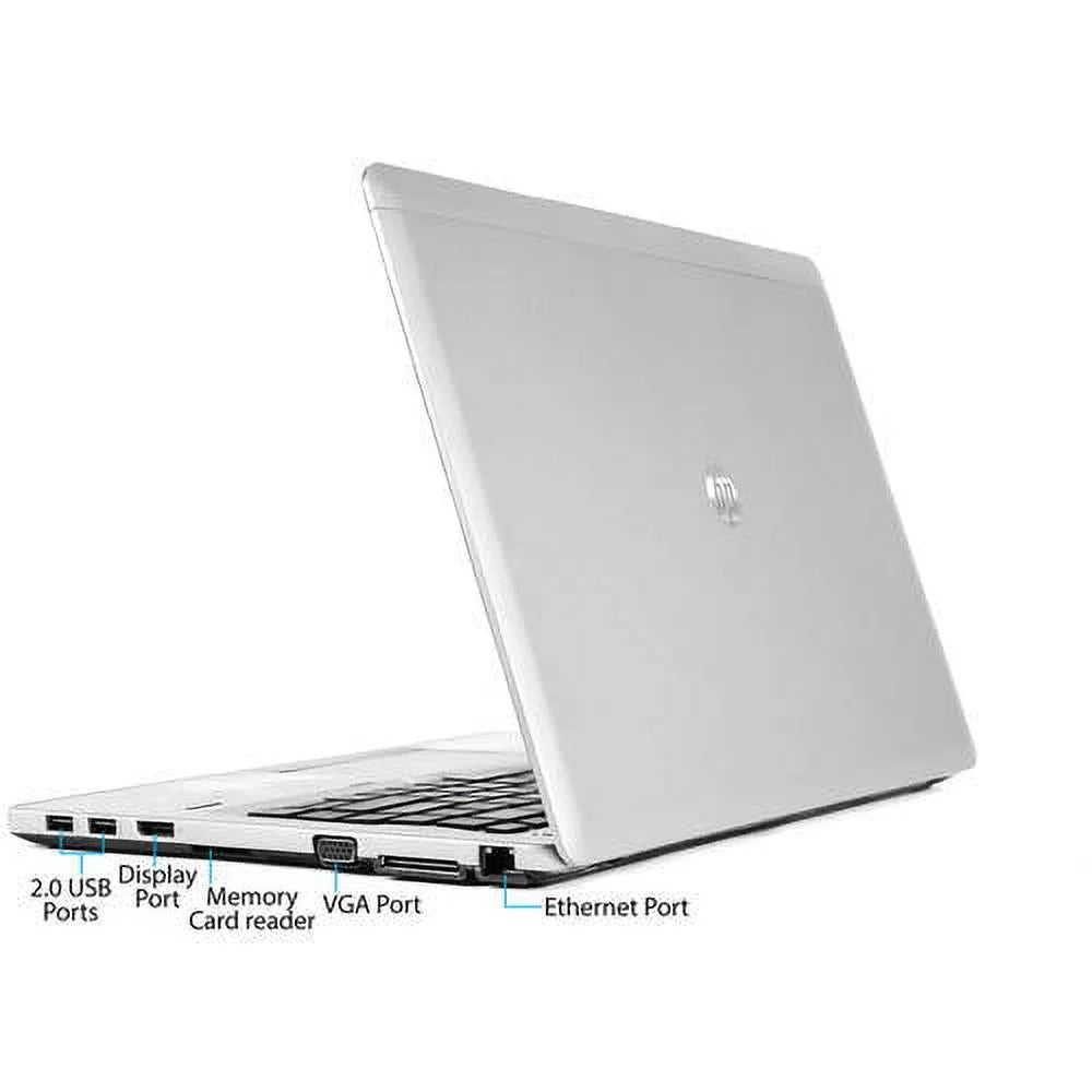 Restored HP Silver 14" Folio 9470M Laptop PC with i5-3437U Processor, 4GB Memory, 128GB Solid State Drive and Windows 10 Pro (Refurbished)