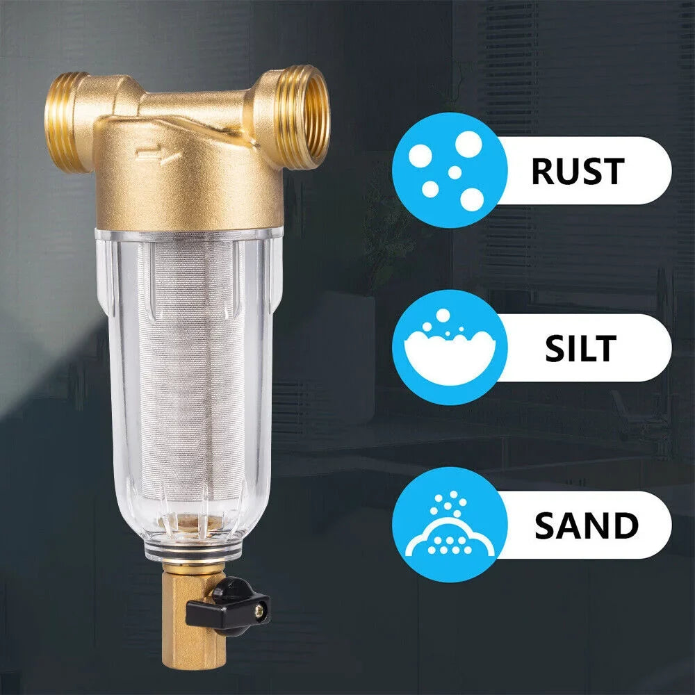 KingFurt Spin Down Sediment Filter - Long-lasting 316L Material, Reusable Design to Save Costs - Fits All Pipes, Easy Maintenance