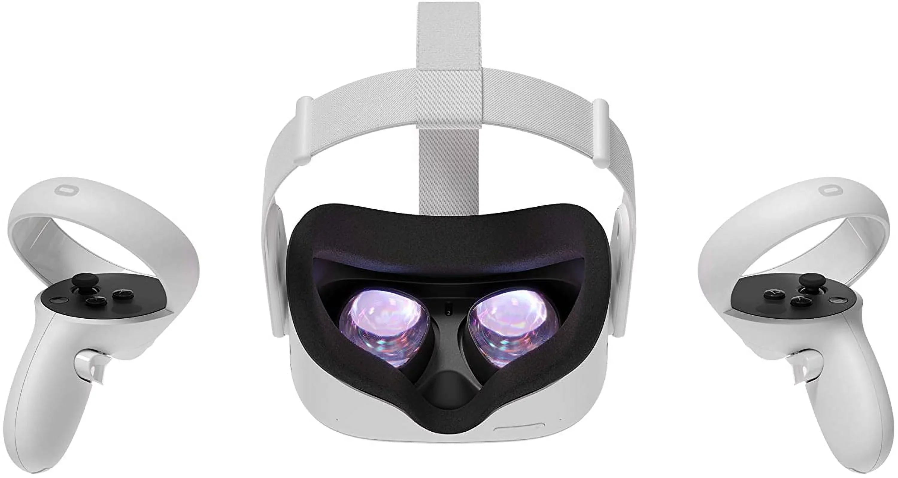 Meta Oculus Quest 2 All-In-One VR Headset, Touch Controllers, 256GB SSD, 1832x1920 up to 90 Hz Refresh Rate LCD, 3D Audio, Mytrix Head Strap, Carrying Case, Earphone, Futuristic Space Purple Stickers