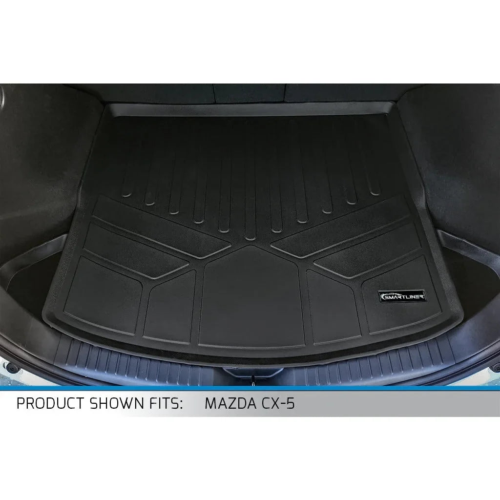 SMARTLINER All Environment Custom Fit Cargo Trunk Liner Floor Mat Black Suitable With 2022-2023 Mazda CX-5 (Cargo Liner Only Fits with Cargo Tray in Upper Position)