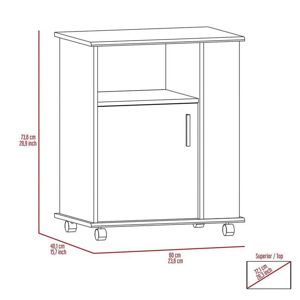 Home Square 2-Piece Set with Utility Sink with Cabinet and Kitchen Service Cart