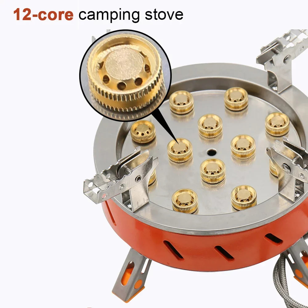 ZYZY 12- Camping Stove, Windproof and High-Power Gases Stove - Outdoor Furnace for Camping