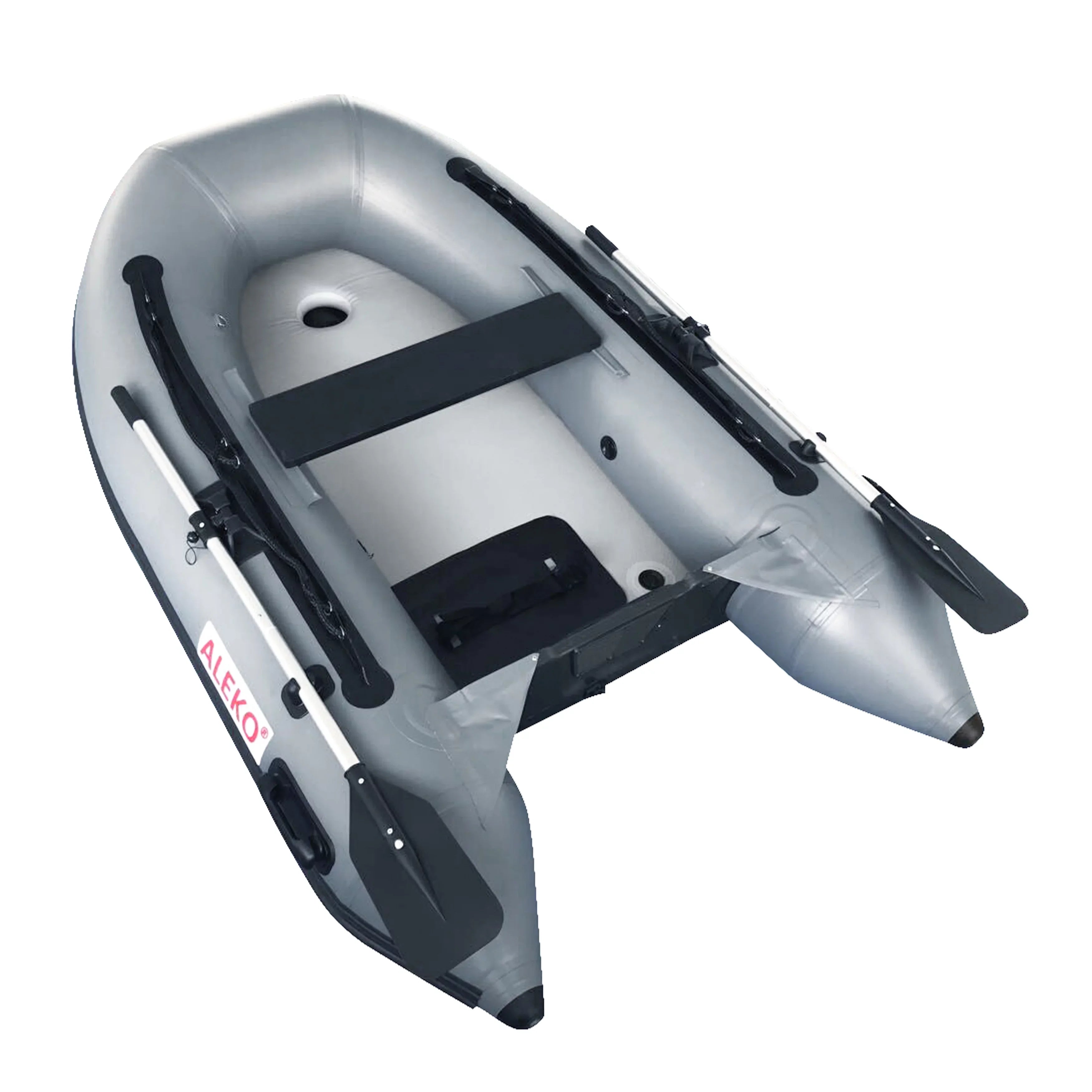 ALEKO Inflatable Air Floor Fishing Watercraft - 8.4 Foot - Gray