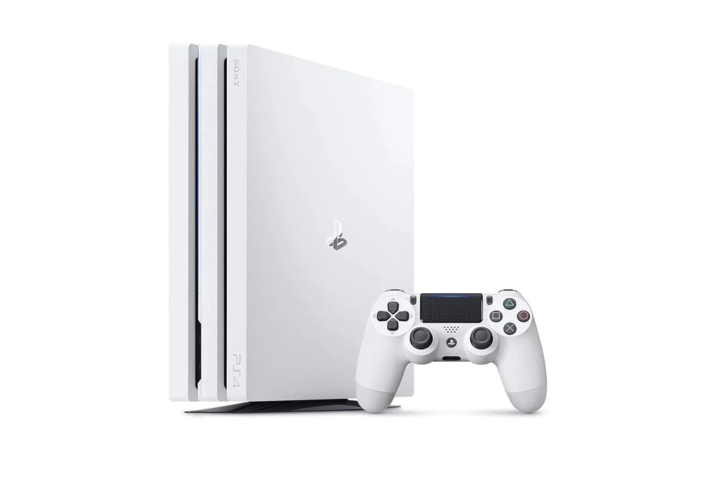 Sony PlayStation 4 Pro 1TB Gaming Console Glacier White Headset With BOLT AXTION Cleaning Kit Bundle Like New