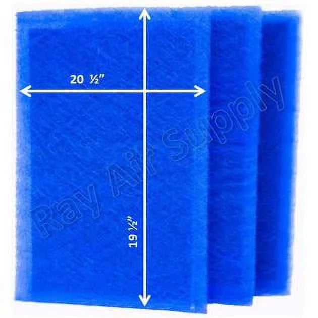 RAYAIR SUPPLY 22x22 Replacement Filter Pads Fitting with MicroPower Guard Air Cleaner (3 Pack) BLUE