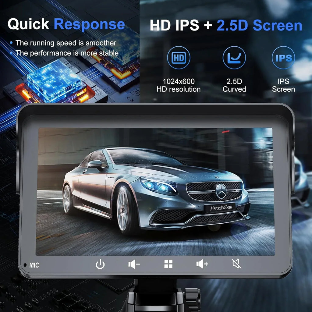 7" HD Double Din Car Stereo, Portable Wireless Apple Carplay & Android Auto with Backup Camera, IPS Touch Screen Stereo with Bluetooth, Multimedia Player, Car Audio with Mirror Link/AUX/FM
