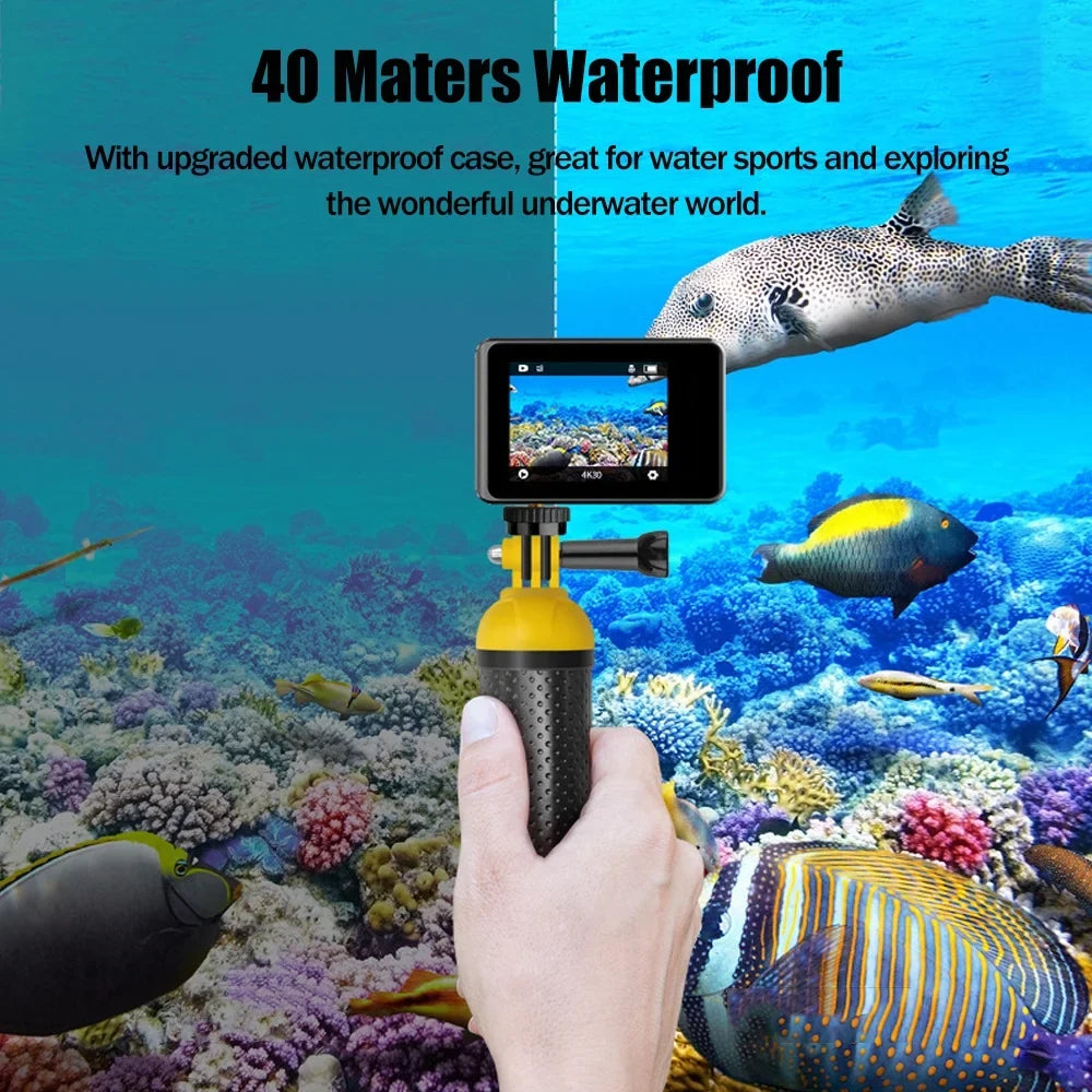 GoolRC 4K 24MP Dual Screen Sport DV 2.0 Inch Screen 170° Wide Angle EIS 40m Waterproof WiFi with Macro Lens Remote Control for Sports