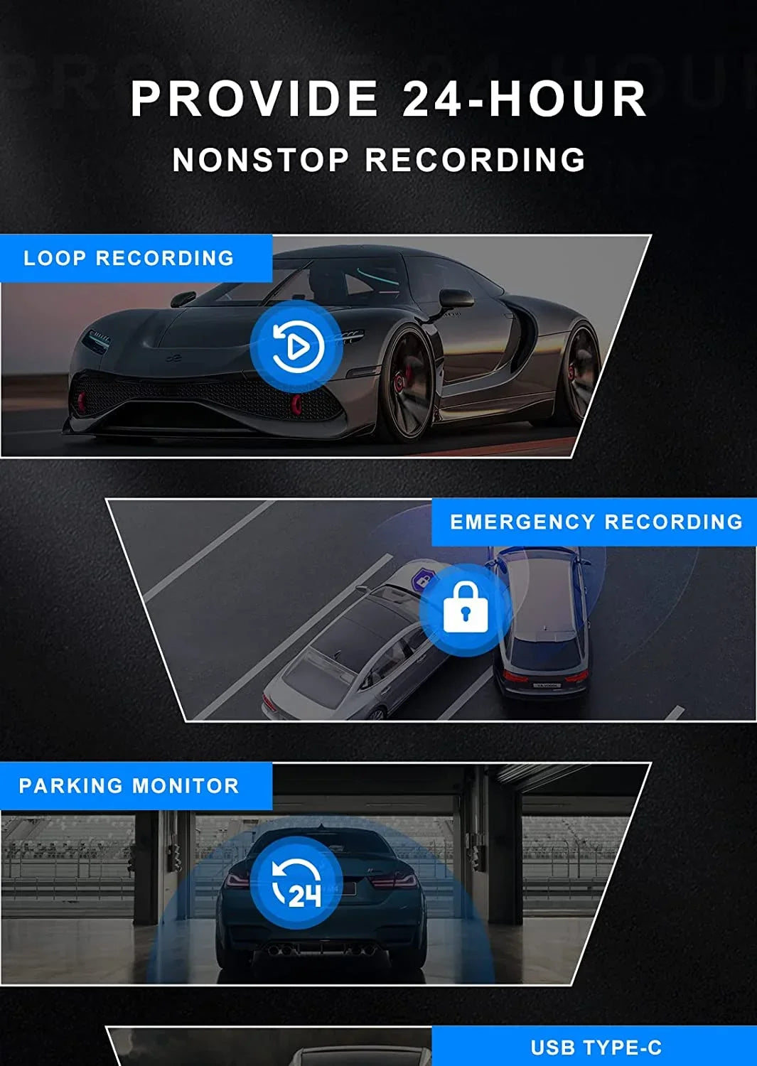 4K UHD Mirror Dash Cam Front and Rear Camera, Rearview Mirror Camera for Cars & Trucks with 11" IPS Touch Screen, Backup Camera with Type-C Connector/ Starvis Sensor/ Parking Monitor -G814