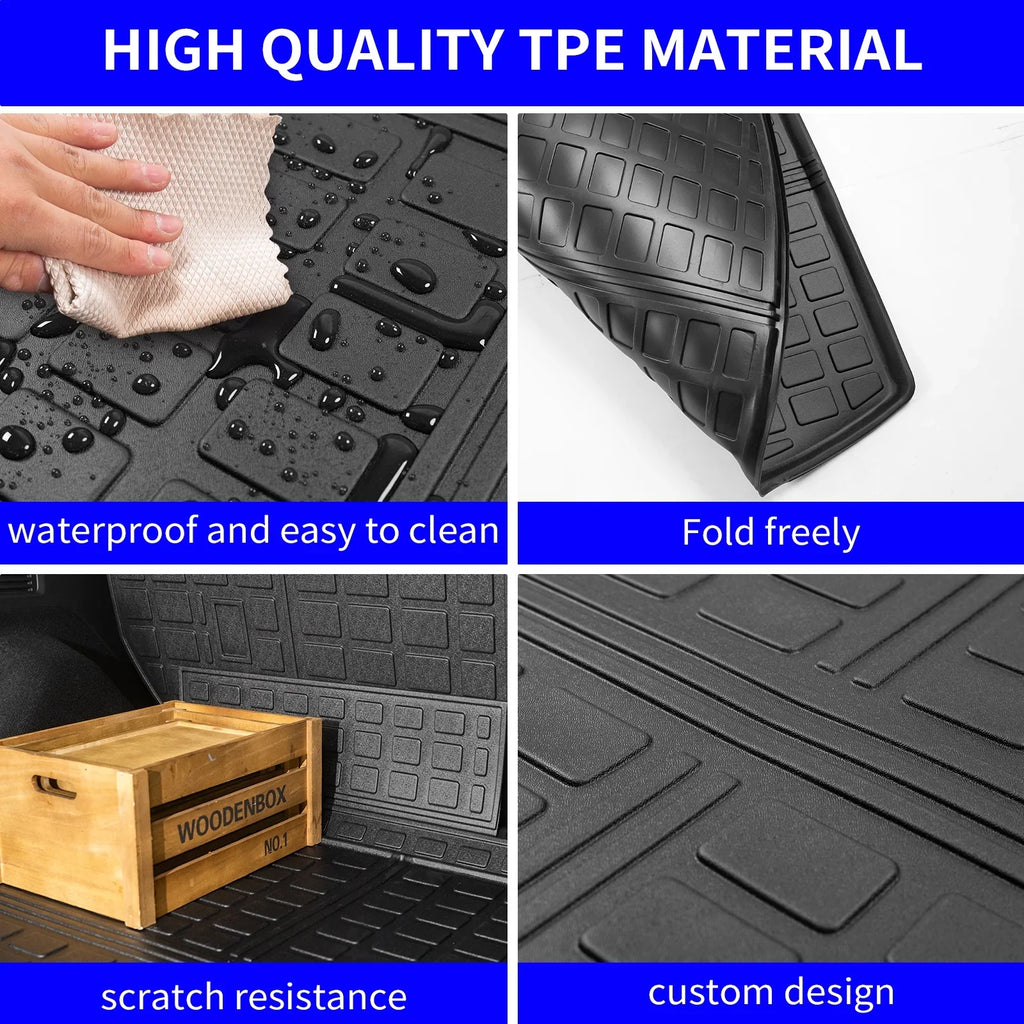 Cargo Mat Matching with 2023 2024 Honda CRV Hybrid Cargo Liner Trunk Mat Back Seat Protection Protector Honda CR-V Accessories (Fit Upper Deck, Trunk Mat+Backrest Mats)