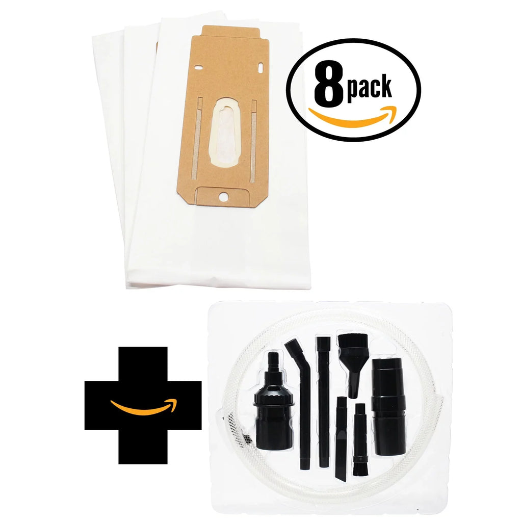 24 Replacement Oreck XL-9200 Vacuum Bags with 7-Piece Micro Vacuum Attachment Kit - Fitting Oreck CCPK8DW, Type CC Vacuum Bags (8-Pack, 3 Bags Per Pack)