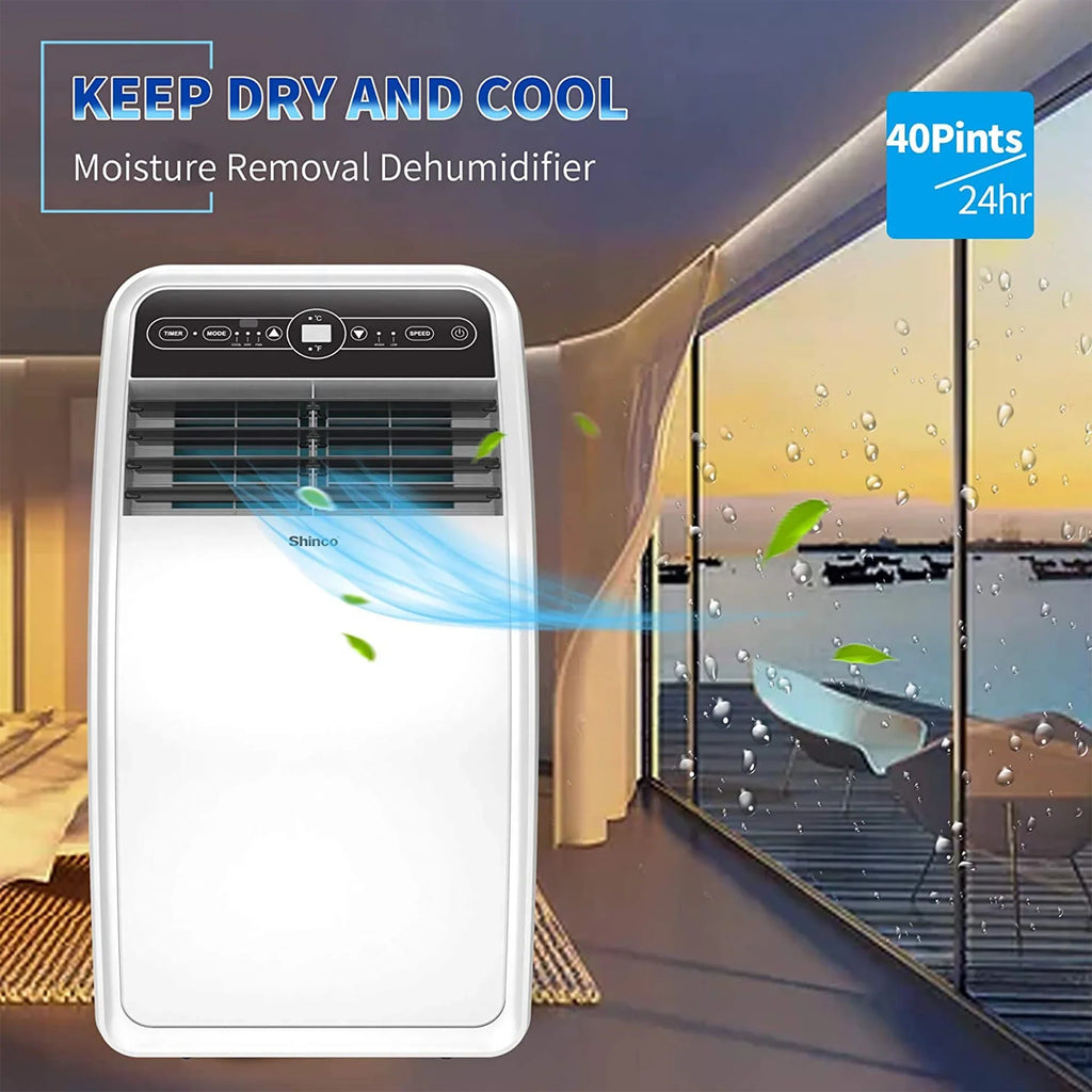 Shinco 8,000 BTU Portable AC Unit, Dehumidifier, and Fan for 200 SqFt Rooms