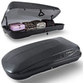 Large Rooftop Cargo Carrier Hard Shell Rooftop Cargo Box with Double Locks, 13 ft³ Waterproof Cargo Box for SUV Rooftop 56.3" L x 30.3" W x 13.8" H, Carbon Fibre Grain