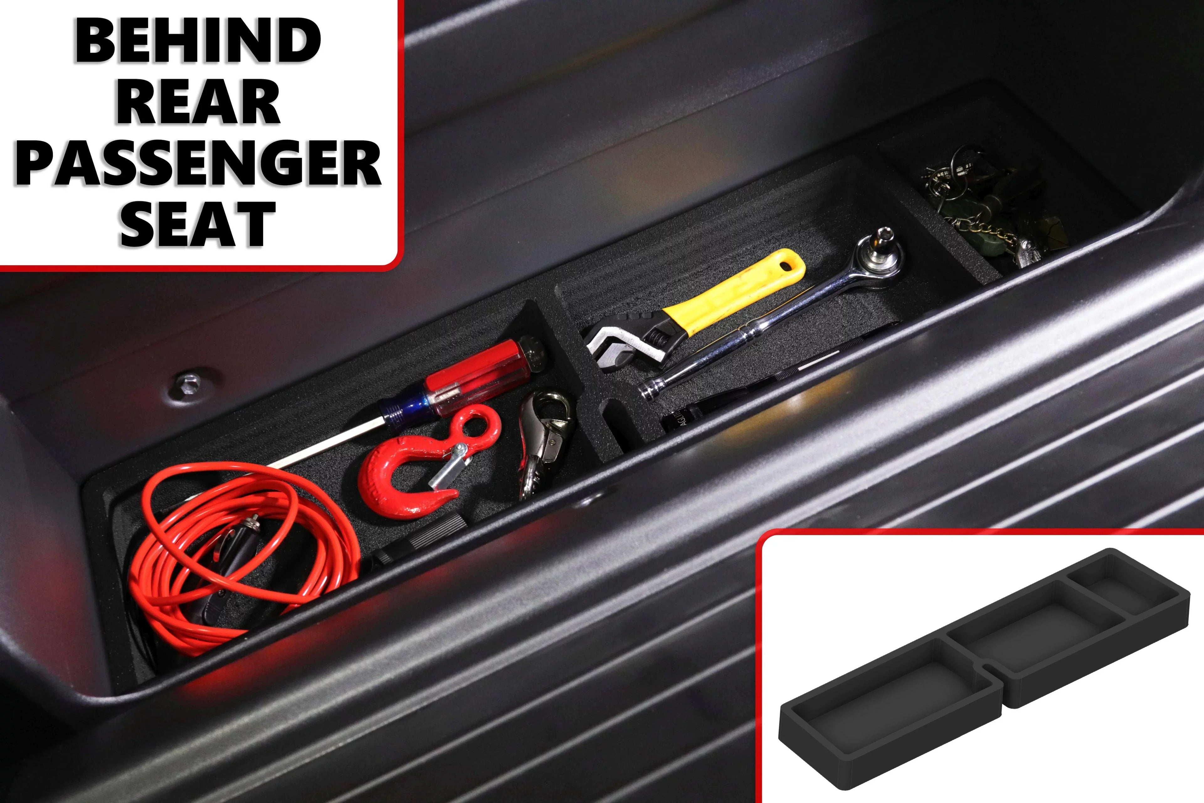 Red Hound Auto Full 5 Piece Vehicle Organizer Set Fits Center Console Rear Seat and Glove Box Inserts Suitable with Toyota Tacoma 2016-2020