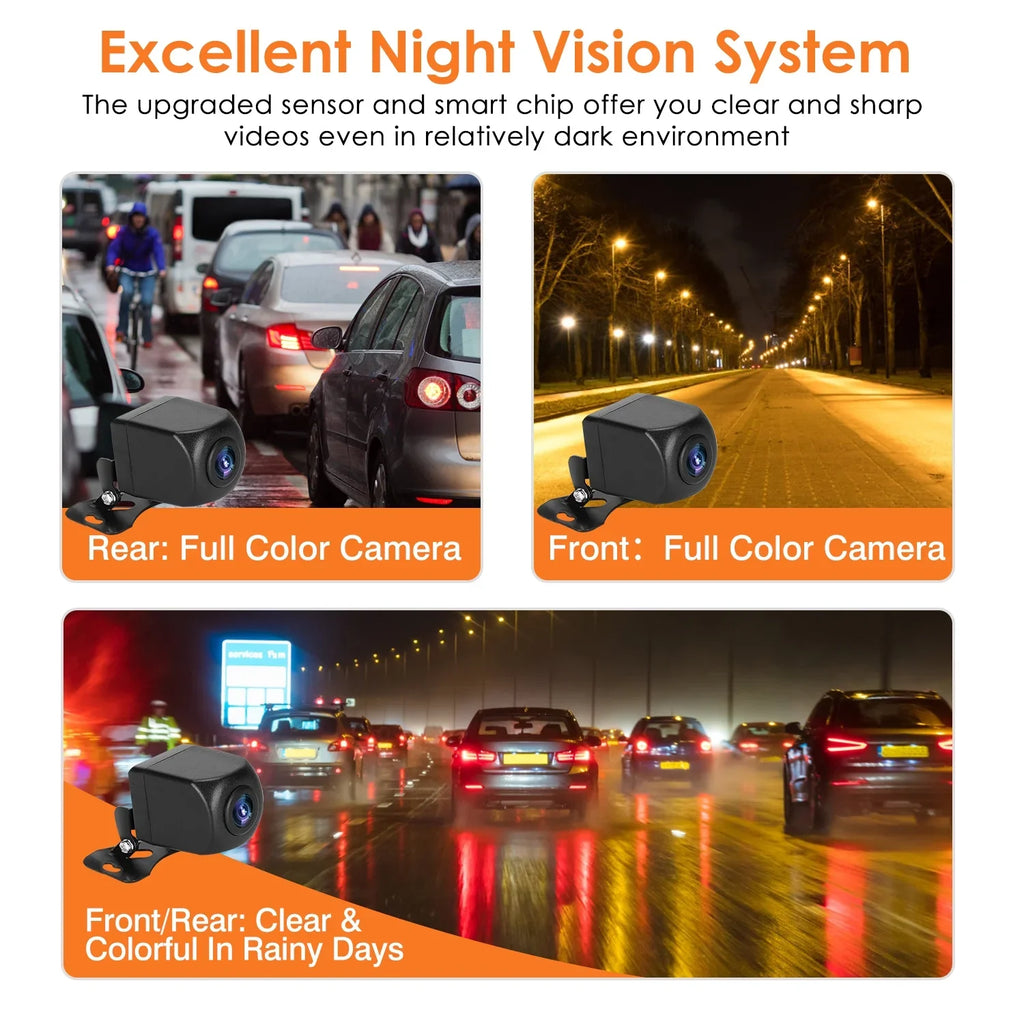 iMounTEK Car DVR 4K HD Dash Cam Dual Lens Recorder 170° Angle Camera with Night Vision, G-Sensor, Parking Monitor
