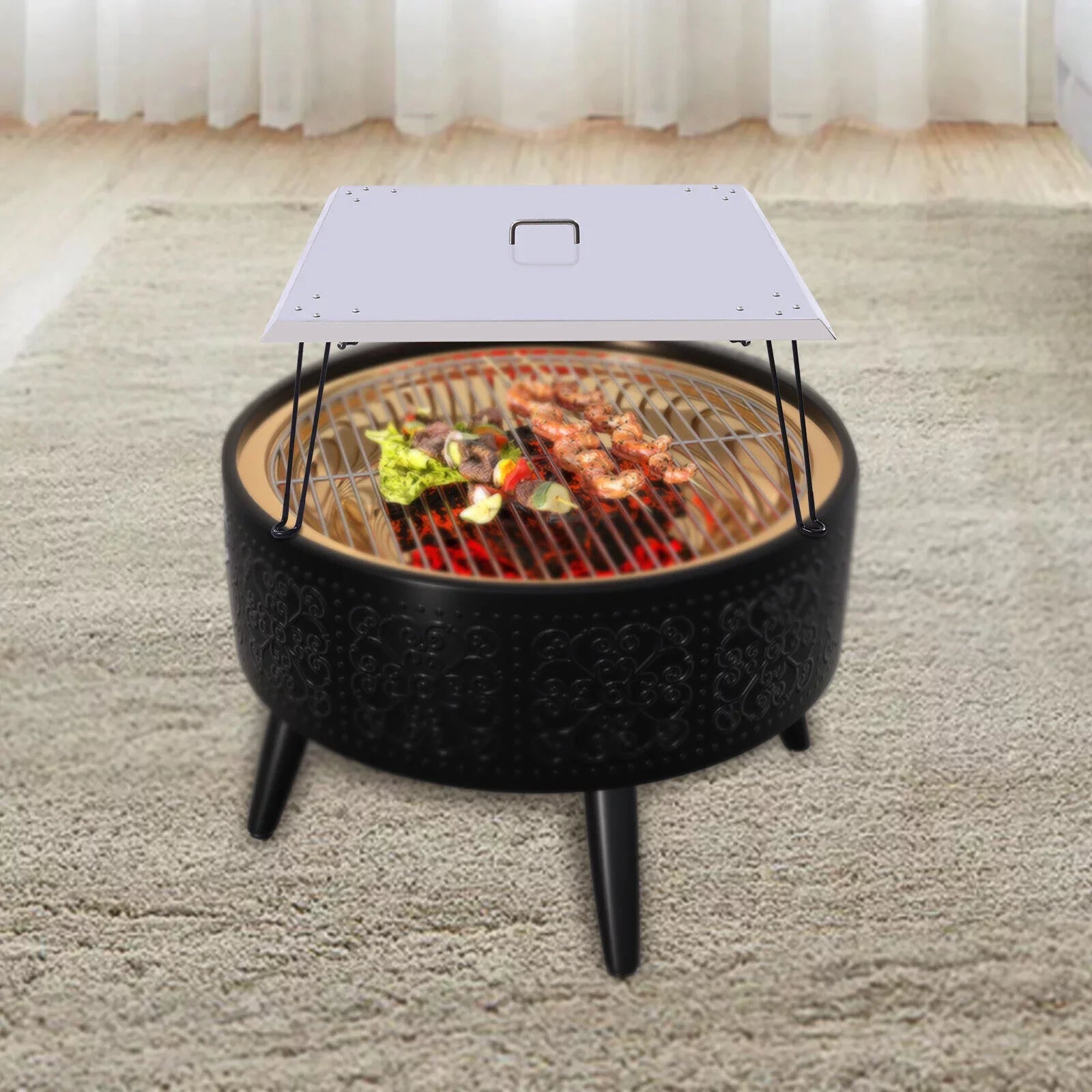 Fire Pit Burner Coating Heat Deflector-Turn Fire Pit into a Patio Heater 30"x30"
