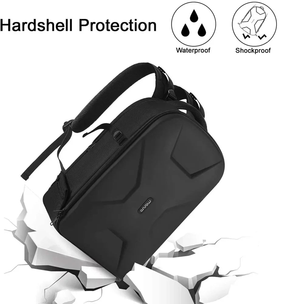 Mosiso Camera Backpack for Canon/Nikon/Sony/DJI Mavic Drone, DSLR/SLR/Mirrorless Photography Camera Bag Waterproof Hardshell Protective Case with Tripod Holder&Laptop Compartment, Black