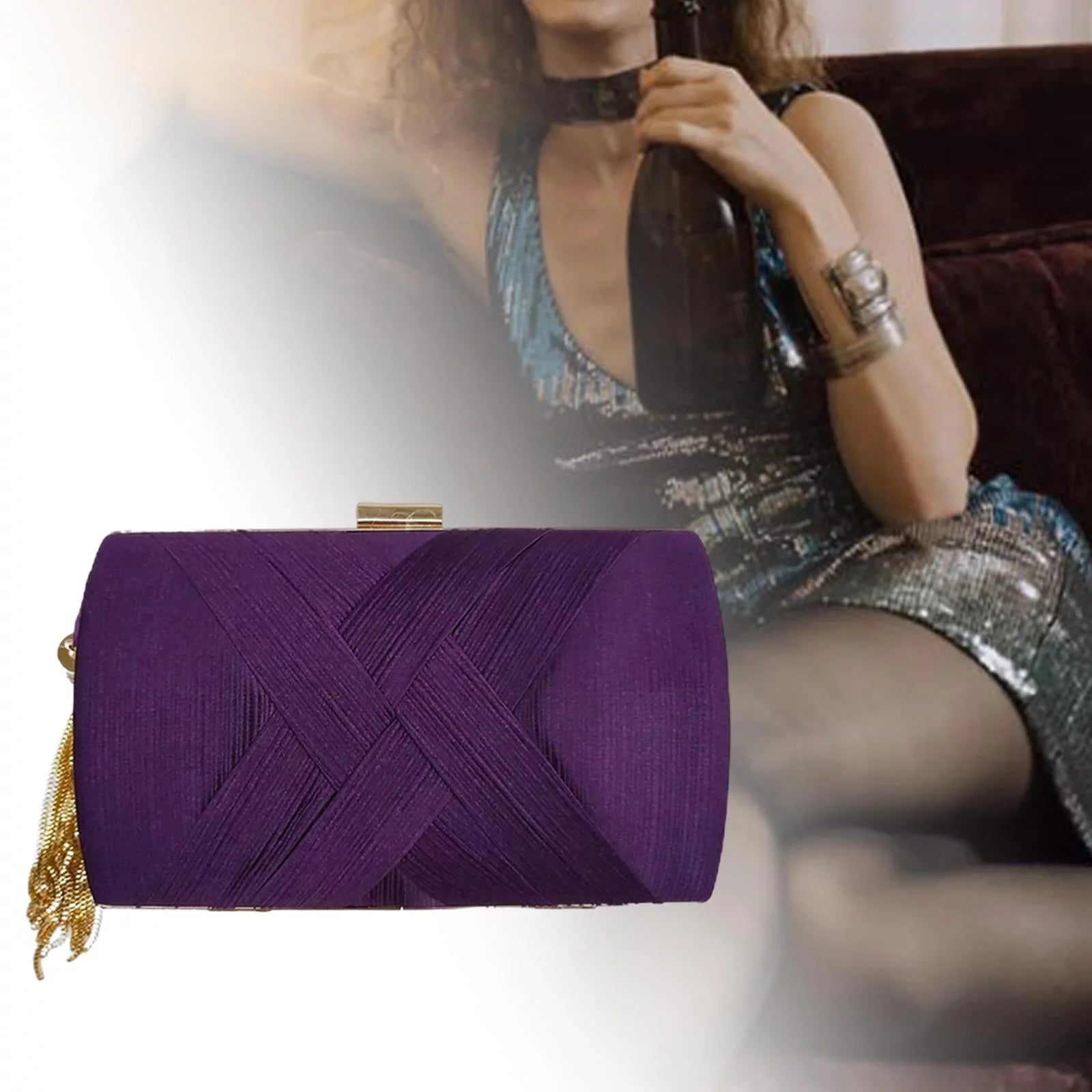 Luxury Evening Clutch Bag Tassel Handbag Clutch Purses Shoulder Bag Women ,