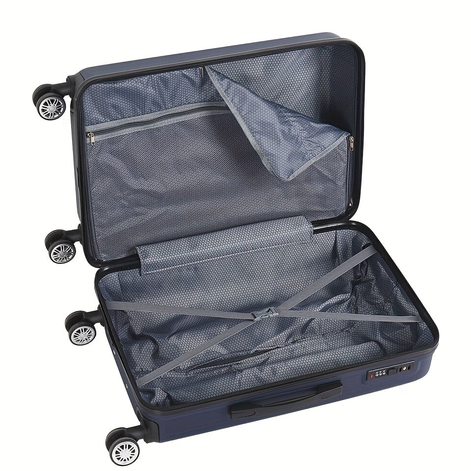20 Inch Hardside Carry-On Luggage For Travel Business, 20-Inch Suitcase With Four Spinner Wheels And Durable Surface, Lock - Blue