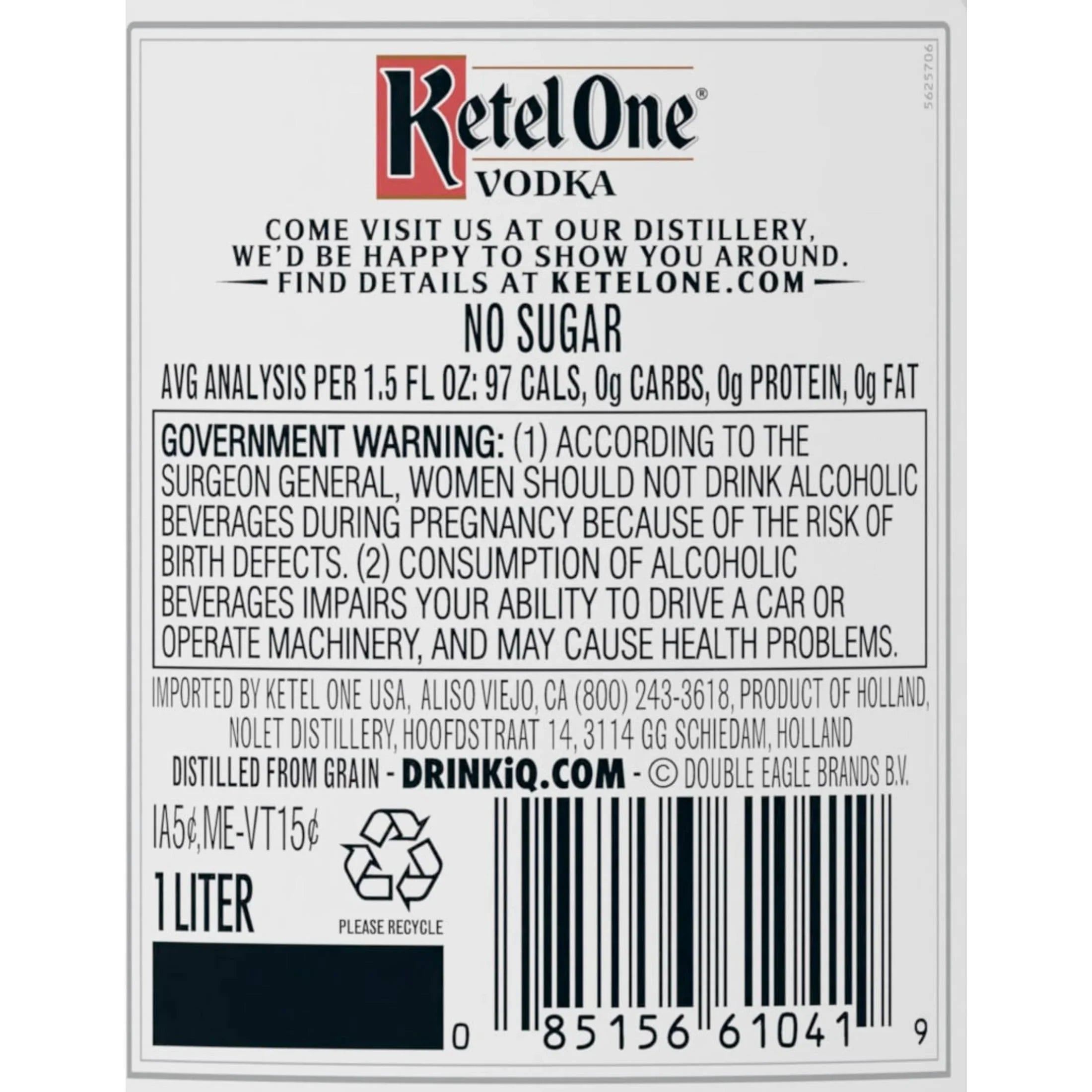 Ketel One Vodka, 1 L, 40% ABV