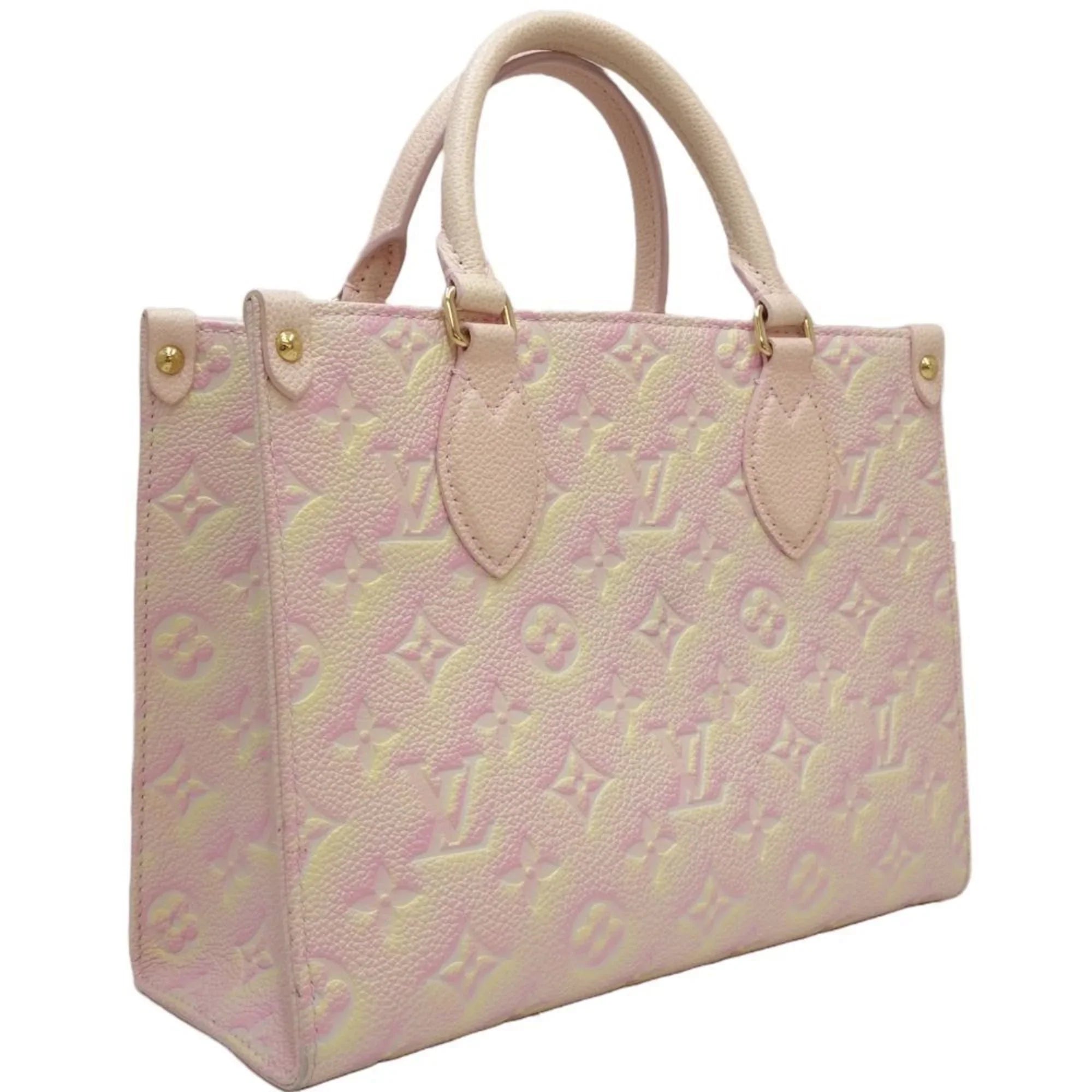Pre-Owned LOUIS VUITTON On the Go PM M46168 Handbag Empreinte Light Pink 450088 (Good)