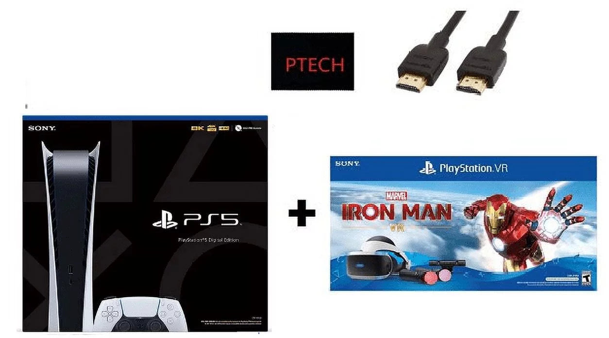 2022 Sony Holiday Bundle: Sony PlayStation_PS5 Gaming Console (Digital Version) + PlayStation_VR Marvel’s Iron Man VR_Bundle
