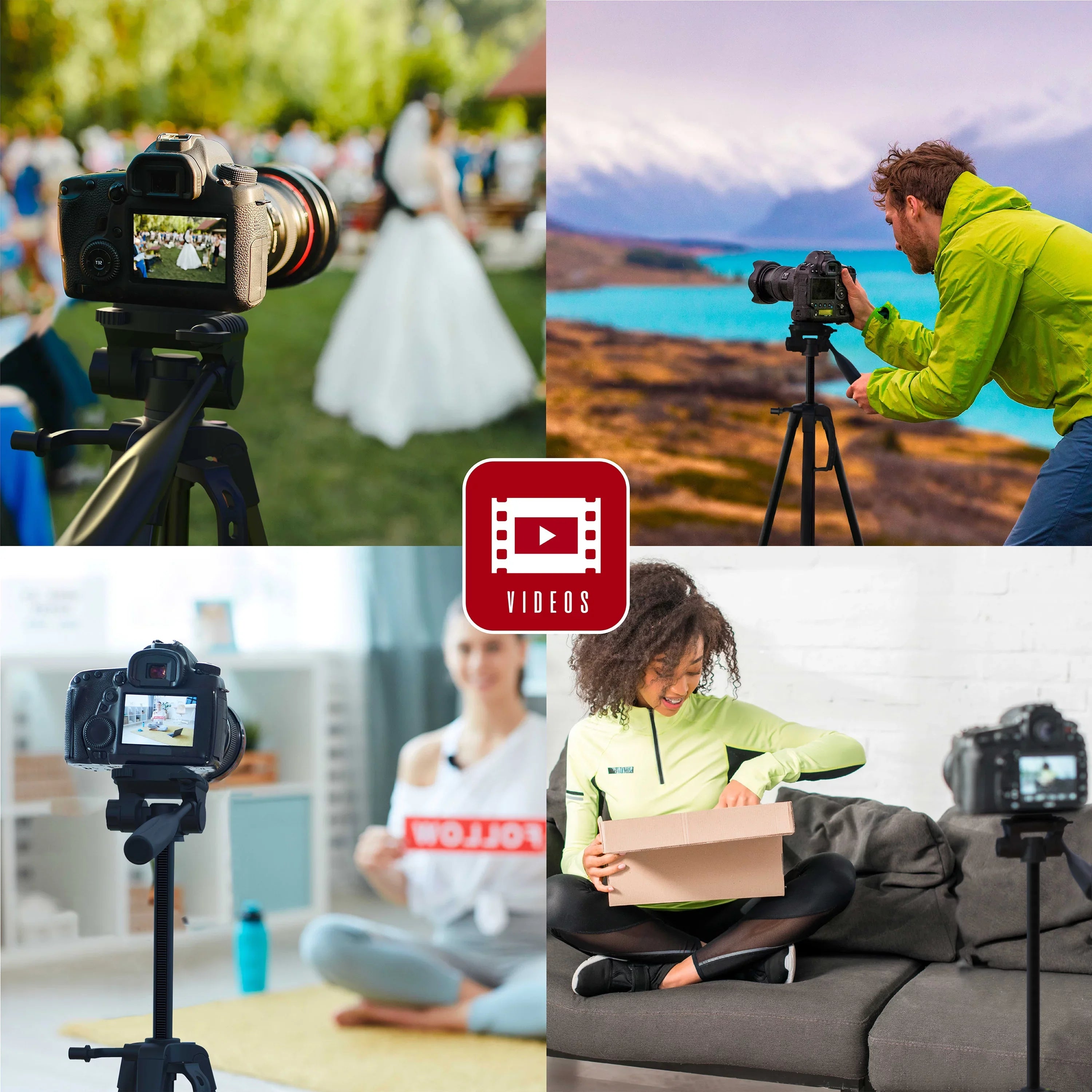 On Air Pro Stand - Lightweight 57” Aluminum Tripod W/ Carry Bag & Mounting Screws for Phone/Camera