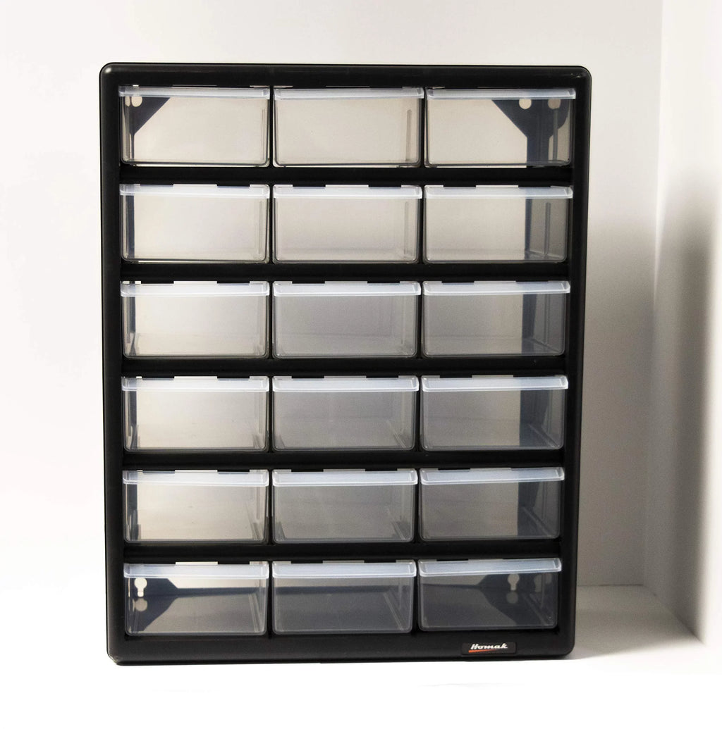 Homak HA01018001 18 Drawer Parts Organizer